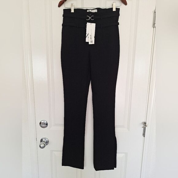 ZARA Black Pants  with a side slit at the bottom size S - Picture 1 of 8